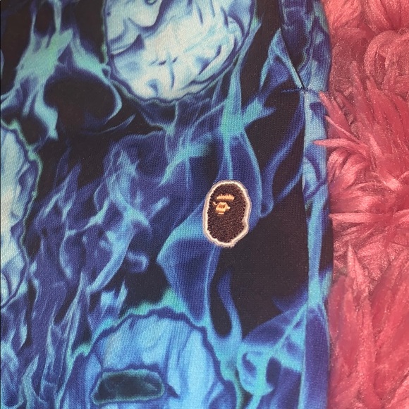 BAPE Flame Slim Sweatpants Blue - Picture 5 of 10
